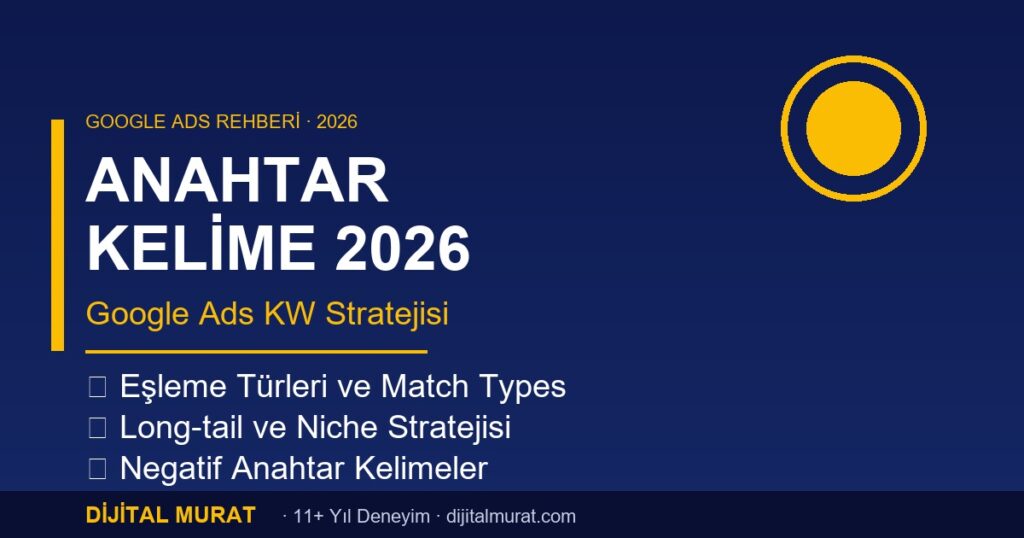 google ads anahtar kelime seçimi 2026 stratejisi - Dijital Murat