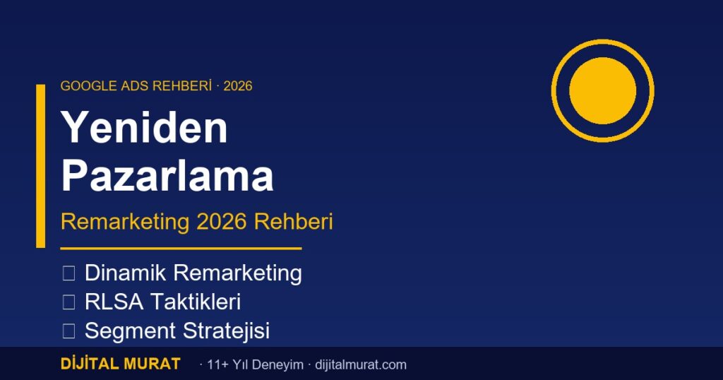Google Ads yeniden pazarlama remarketing rehberi 2026